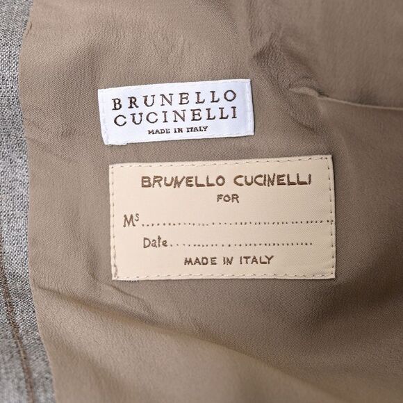 Brunello Cucinelli Pinstriped Blazer in Grey Wool - Picture 4 of 5